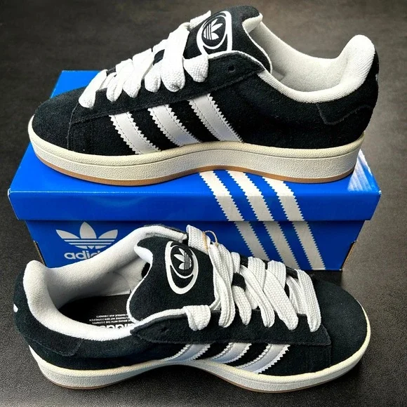 Adidas Campus 00s Shoes Black White Suede Gum Sole Mens Size 5.5 HQ8708 NEW
